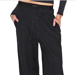 🖤 SKIMS COTTON FLEECE OVERSIZED DOUBLE WAISTBAND EXPOSED BOXER PANTS ONYX SMALL